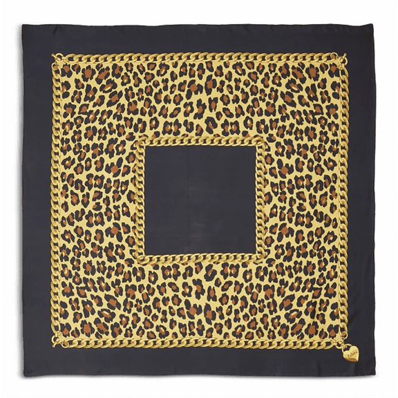 Echo Leopard Charm Square Silk Scarf