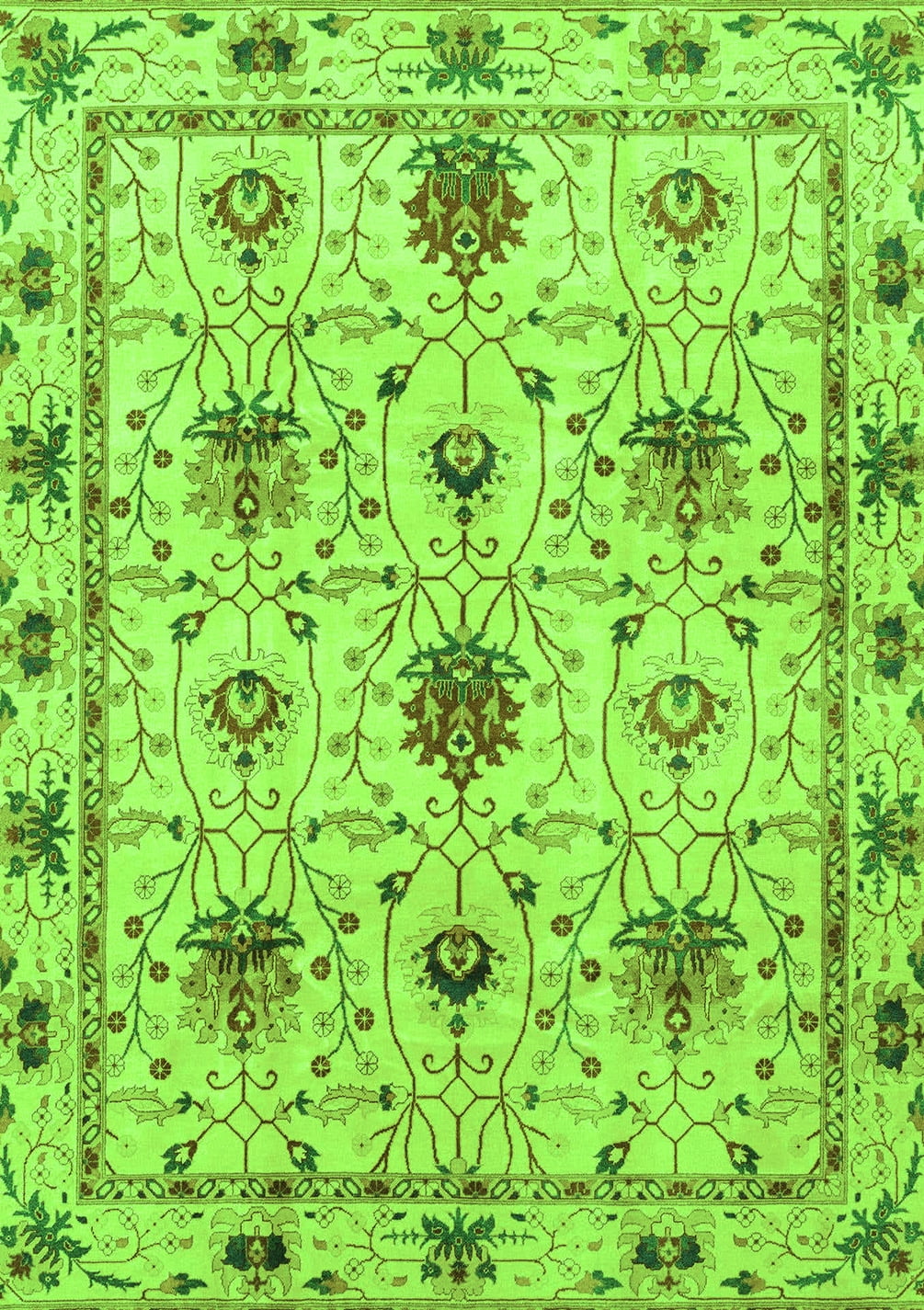 Dark Green Rectangular Rug Ahgly Company Indoor Rectangle Abstract Green Modern Area Rugs, 5' x 8 ...