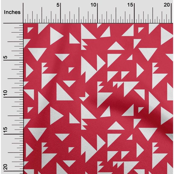 oneOone Cotton Silk Fabric Triangle Geometric Print Fabric BTY 42 Inch Wide