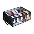 thumbnail image 2 of Clothes Storage, Clear Zippered Storage Bags, 19.6x16.1x6.4in Space Saving Storage for Organizing Bedroom, Closet, Clothing, Comforter,Closet Organization with Handle,Black, 2 of 7