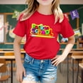 thumbnail image 3 of EHQJNJ Chandails en Molleton Col Rond Enfants Saison Scolaire T-Shirt Filles Été Manches Courtes Doux et Confortable Motif Rentrée des Classes Mode Style Décontracté T-Shirts Blancs Enfants, 3 of 5
