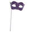 thumbnail image 3 of Máscara de de Halloween, accesorio de disfraz, máscara facial de fiesta versátil con palos para decoración de carnaval, disfraz de Mardi violeta, 3 of 8