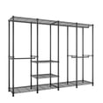 thumbnail image 4 of Gzxs Heavy Duty Clothes Rack Wire Garment Rack with 6 Hanger Rods and Adjustable Shelf, Freestanding Closet Wardrobe, Black, 74.8"L x 15.7"W x 74.8"H, 4 of 6