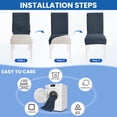 thumbnail image 5 of JIATER Dining Chair Covers Stretch Washable Chair Slipcovers Protector Set of 4,Dark Gray, 5 of 7