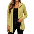thumbnail image 3 of Meichang Lightweight Cardigans for Women Hooded Long Sleeve Open Front Cardigan Fall Soft Thin Cardigan with Pockets Khaki M, 3 of 7