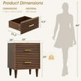 thumbnail image 3 of Alohappy Nightstands Set of 2, Mid Century Modern Night Stands, Fluted Bedside Table for Bedroom, End Table with Storage Drawers, Vintage Bed Side Table Wood Accent Table for Living Room, Brown 2pcs, 3 of 10