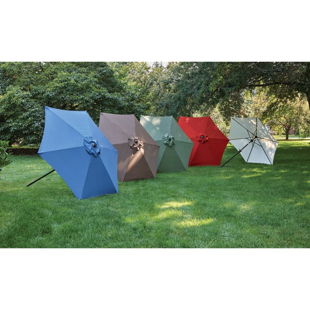Outdoor Expressions 7.5 Ft. Aluminum Tilt/Crank Heather Blue Patio Umbrella — Residential Use, Standard Application