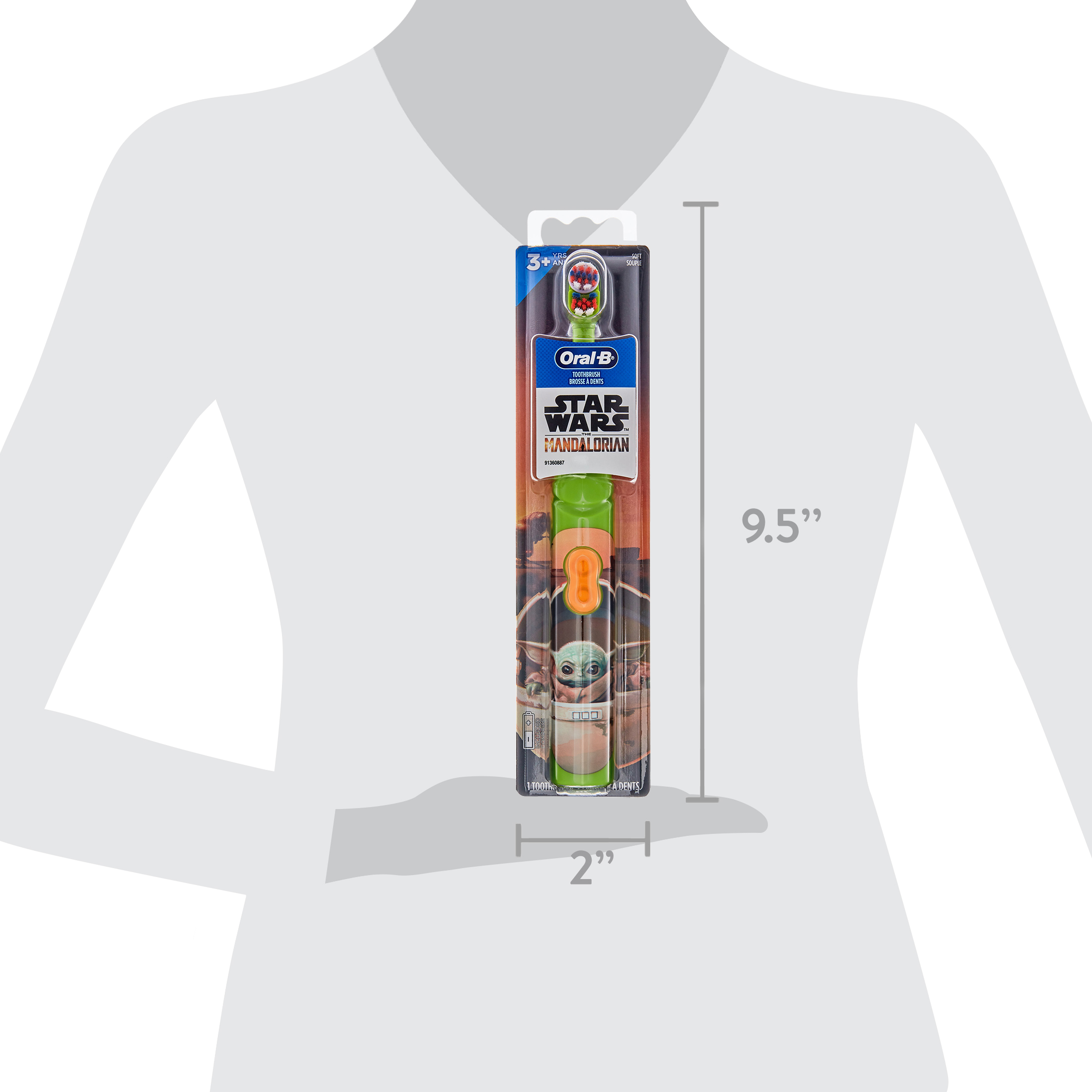 Oral-B Kid's Battery Toothbrush Featuring Lucasfilm's Mandalorian, Full Head, Soft, for Children 3+ - image 8 of 8