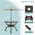 thumbnail image 2 of MEETWARM 38.5" Round Patio Dinning Table, Outdoor Cast Aluminum Dinning Table with 2" Umbrella Hole, Dark Bronze, 2 of 7