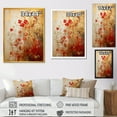 thumbnail image 4 of Designart "Floral Japanese Tiles in Gold and Red I" Abstract Framed Wall Art - Modern Red Abstract Botanicals Bedroom Framed Canvas Wall Art, 4 of 6