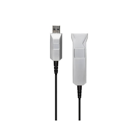 UPC: 0889028045091 | Monoprice USB-A to USB-A Female 3.0 Extension Cable – 65.6 Feet – Silver | Fiber Optic – SlimRun