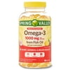 Spring Valley Proactive Support Omega-3 Fish Oil Dietary Supplement Softgels for Heart/General/Brain Health, 1000 mg, 180 Count