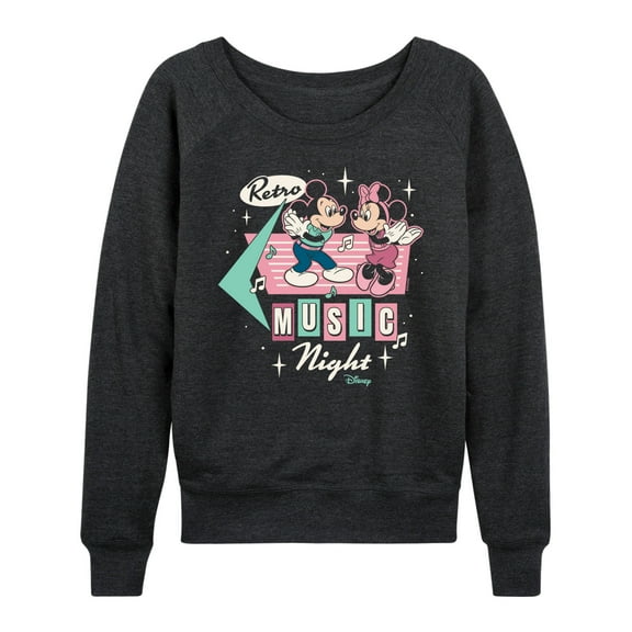 Disney - Mickey & Friends - Retro Music Night - Dancing with Minnie - Women's Lightweight French Terry Long Sleeve Shirt