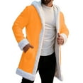 thumbnail image 3 of QATAINLAV Christmas Jacket for Men Warm Lined Winter Fleece Hooded Cardigan Funny Santa Claus Coat, Orange, M, 3 of 9