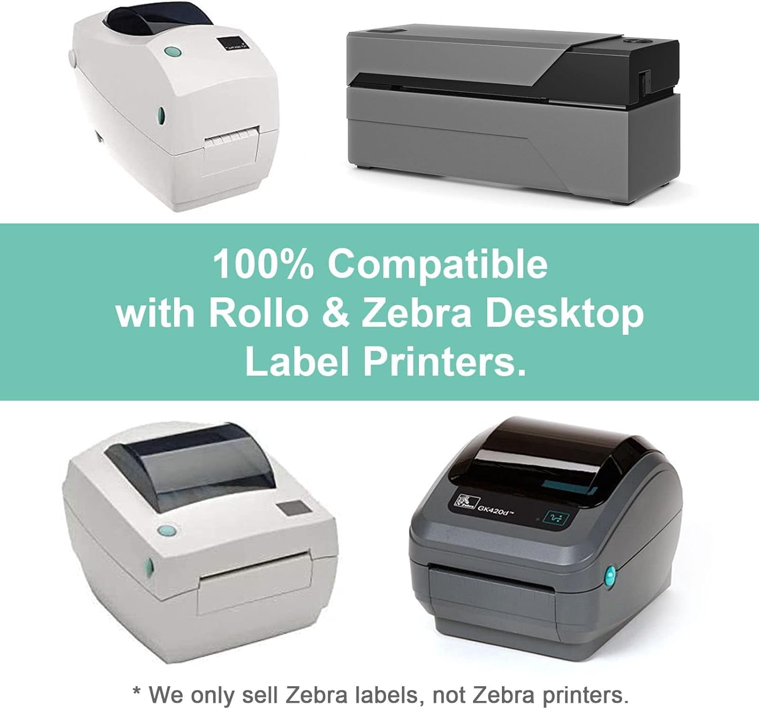 3" x 1" Direct Thermal Multipurpose & Shipping Address Labels UPC Barcodes Postage Stickers for Zebra 2844 & Rollo Desktop Label Printer ( 1375 Labels/Roll ) 6 Rolls
