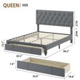 thumbnail image 2 of Bed Frame with 2 Storage Drawers Grey - Queen, 2 of 5