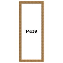14x39 Frame Black and Gold Distressed Solid Wood Sonoma Picture Frame | 1.625 Inch Moulding Width |