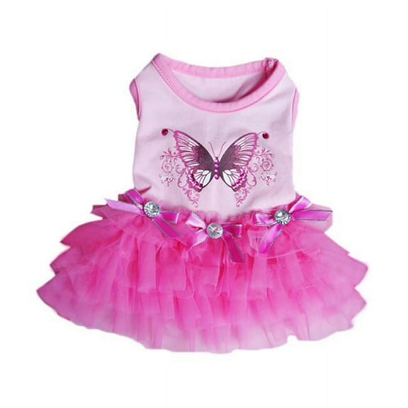 Butterfly Party Dress - Pink - Extra Small