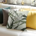 thumbnail image 3 of BANET Sage Green Flower Pillow Cover Minimalist Modern Throw Pillow Cover Square Cushion Covers for Outdoor Couch Sofa Living Room Home Decor White, 3 of 5