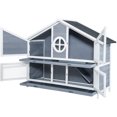 thumbnail image 3 of Topcobe Rabbit Hutch, Wooden Pet House with Removable Tray, Chicken Coop Bunny Cage for Small Animals, Gray, 3 of 6