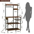 thumbnail image 4 of Bakers Rack with Power Outlet,4 Tier Microwave Stand Kitchen Organizer,Storage Shelf with Wire Basket for Kitchen Home Office, 4 of 7