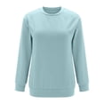 thumbnail image 3 of Chandails en Molleton à Capuche pour Femmes, Pull Mode Col Rond Couleur Unie Manches Longues Décontracté Mignon Léger Ample Vert, 3 of 8