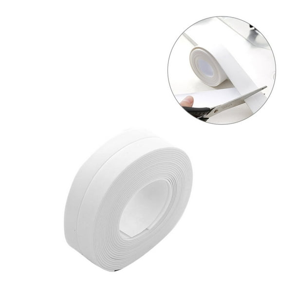 Bewildely Tira de calafateo para pared, cinta de sellado para baño, cocina, baño, borde de pared, resistente al agua, a prueba de moho, pegatina de Decoración del hogar Blanco L Bewildely HA000960-01