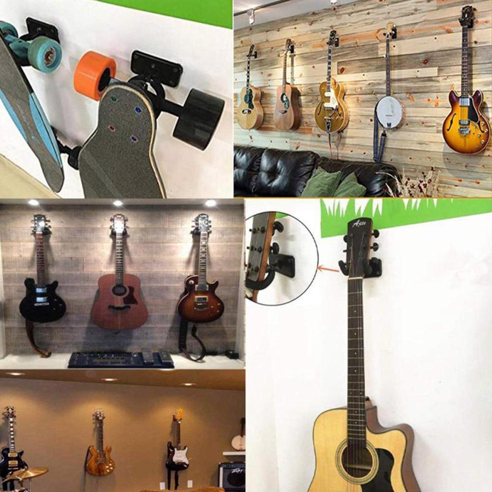 Wall Mount Guitar Hanger, Guitar Wall Holders For Guitar Bass, Black