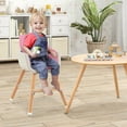 thumbnail image 4 of Babyjoy 3 in 1 Convertible Wooden High Chair Toddler Feeding Chair with Cushion Pink, 4 of 9