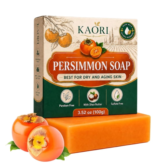 Kaori Deodorizing Persimmon Soap – Natural Body Odor Neutralizer with Persimmon Extract, Gentle Daily Cleansing for All Skin Types (1PCS)