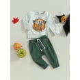 thumbnail image 4 of Fall Winter Baby Boy Clothes 6M 12M 18M 24M 3Y Its Fall Yall Crewneck Sweatshirt and Solid Jogger Pants Trendy Halloween Outfits, 4 of 10