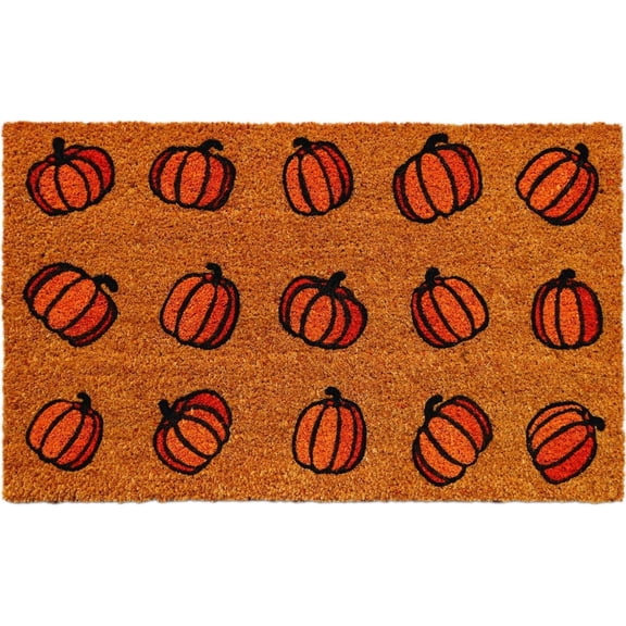 Way To Celebrate Pumpkin Halloween Coir Doormat, 18 in x 30 in
