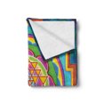 thumbnail image 2 of Rainbow Mandala Soft Flannel Fleece Throw Blanket, Southeast Motifs Geometric Triangles and Petals Pattern, Cozy Plush for Indoor and Outdoor Use, 70" x 90", Multicolor, by Ambesonne, 2 of 5