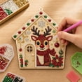 thumbnail image 3 of Clearance! Christmas 3D Wooden House Art DIY Kit Relaxing Craft, Holiday Christmas Handmade Pearl Art Kit Decoration Gifts Interactive Handmade Project for Kidults Family Holiday Activity #23, 3 of 6