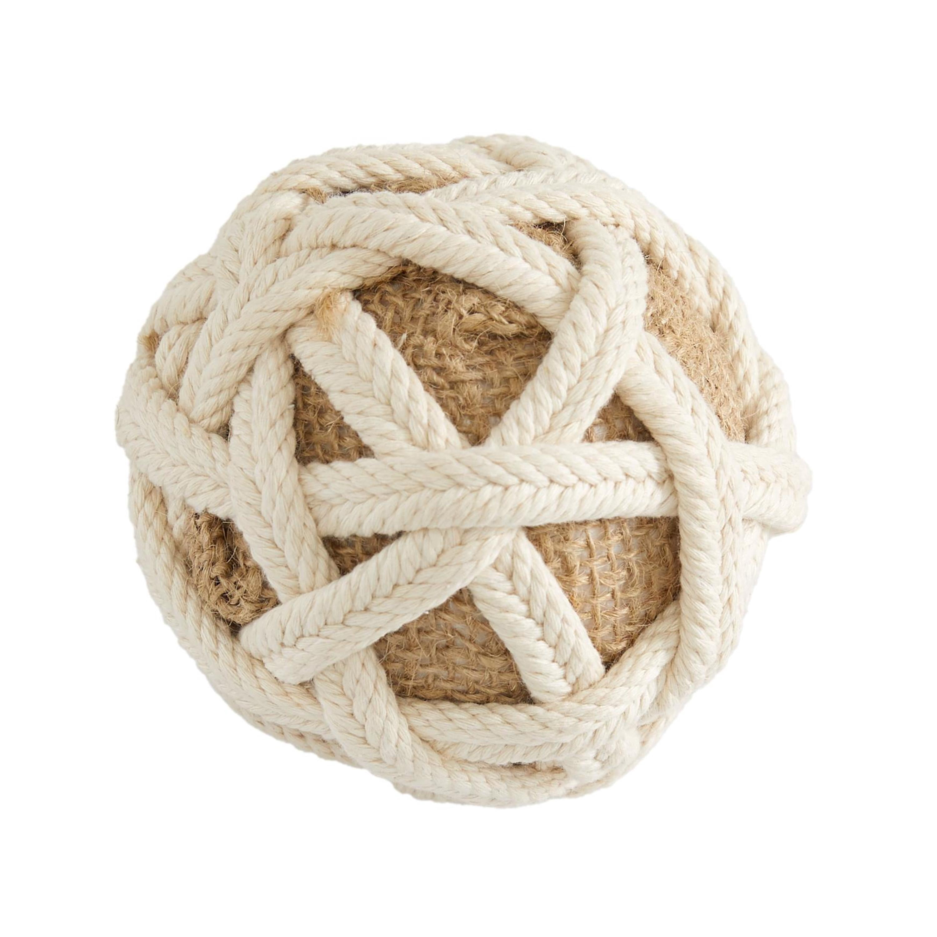 DecMode Brown 4" Handmade Woven Jute Rope Orbs & Vase Filler (6 Count)
