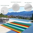 thumbnail image 3 of Mexican Stripes Outdoor Rug for Patio/Deck/Porch, Non-Slip Large Area Rug 5 x 8 Ft, Colorful Striped Mexican Fiesta Theme Indoor Outdoor Rugs Washable Area Rugs, Reversible Camping Rug Carpet Runner, 3 of 8