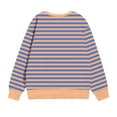 thumbnail image 3 of IVEYRTF Kids Striped Print Drop Shoulder Crewneck Sweatshirt Long Sleeve Pullover Top Casual Wear for Boys and Girls Soft for Daily Activities(Multicolor,2-3 Years), 3 of 7