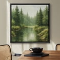 thumbnail image 3 of Framed Canvas Print Forest Landscape Wall Art Modern Nature Decorative for Living Room Bedroom - 24"x24" BLACK, 3 of 8