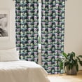 thumbnail image 2 of Ambesonne Cactus Curtains, Foliage Watercolor Style, Pair of 28"x95", Multicolor, 2 of 5