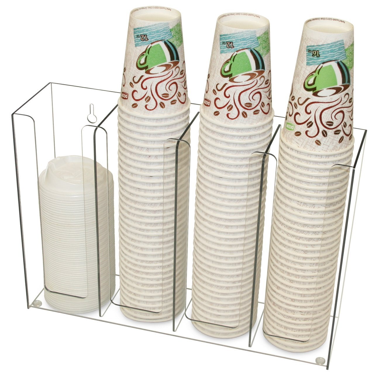 Coffee or Solo Cup and Lid Holder Dispenser and Organizer, Countertop