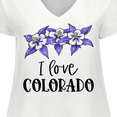 thumbnail image 4 of Inktastic I Love Colorado Columbine Flowers Women's Plus Size V-Neck T-Shirt, 4 of 5