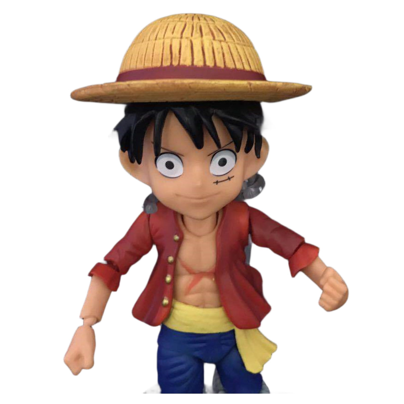 Njube Anime Character Q version can move Luffy Figure Doll PVC Model Collection Desktop Decoration Statues Anime Gift for Anime Fans