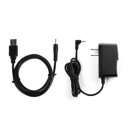 Replacement Home Wall AC Power Adapter Charger + DC USB Charging Cable For RCA 10 VIKING PRO RCT6303W87 / RCT6303W87DK 10 Tablet