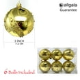 thumbnail image 2 of Allgala 6-PK 3 Inch Luxury Glitter Rich Decoration Christmas Tree Ornament Balls-Gold-XB93102, 2 of 3