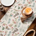 thumbnail image 3 of Brown Bunny Floral Easter Table Runner - 36 Inch Long Elegant Pastoral Spring Floral Cotton and Linen Blended Dress Scarves Farmhouse Table Runner for Kitchen Dining, Coffee Table, 13" x 36", 3 of 8