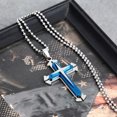 thumbnail image 4 of Men Necklace Corss Pendant Retro Individual Style Polished Alloy Club Party Neck Jewelry Valentines Day Fathers Day Gift for Men Husband Cross Jewelry, 4 of 8