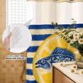 thumbnail image 2 of No Hook Shower Curtain, Coastal Nautical Shower Curtains for Bathroom with See Through Top Window, Summer Ocean Lemon Flower Fish Blue Stripe Waterproof & Washable Bath Curtain Stand Up Stall 36"x72", 2 of 7