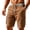 Coffee, variant on Utoimkio Men's Striped Elastic Waist Drawstring Cargo Shorts,Multi Side Flap Pocket Lightweight Casual Knee Length Outdoor Work Shorts