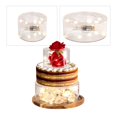 thumbnail image 1 of Soporte de exhibición de acrílico redondo transparente para tartas con tapa, nivel flotante de cilindro, bandeja decorativa para cupcakes para bodas, fiestas de cumpleaños, 10 pulgadas de, 1 of 7