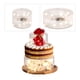 thumbnail image 1 of Soporte de exhibición de acrílico redondo transparente para tartas con tapa, nivel flotante de cilindro, bandeja decorativa para cupcakes para bodas, fiestas de cumpleaños, 10 pulgadas de, 1 of 7
